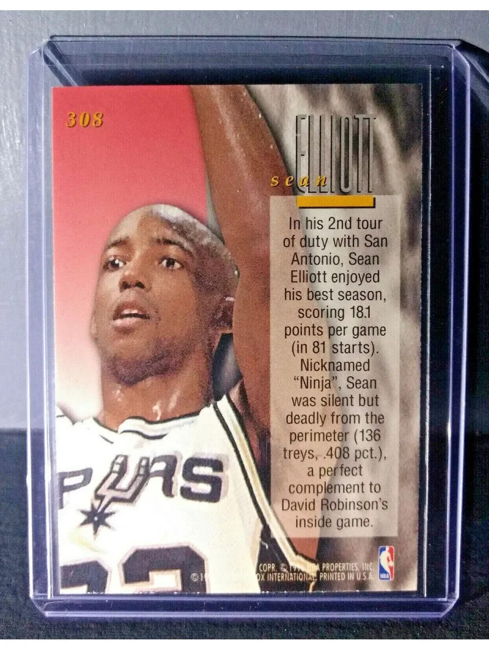 1995-96 Sean Elliott Fleer Ultra #308 Encore Basketball Card